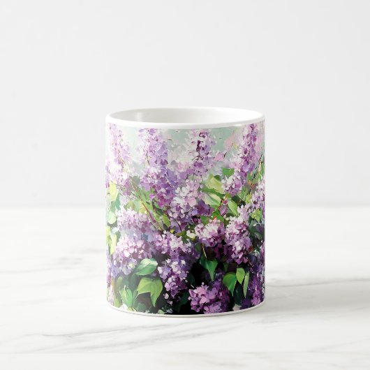 Lavender Blooming Lilac Bouquet コーヒーマグカップ (中央)