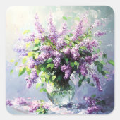 Lavender Blooming Lilac Bouquet スクエアシール (正面)