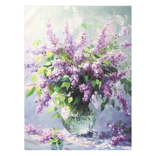 Lavender Blooming Lilac Bouquet テーブルクロス (正面)