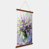 Lavender Blooming Lilac Bouquet 吊り下げ型タペストリー (傾斜あり)