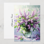 Lavender Blooming Lilac Bouquet 案内状 (正面/裏面)