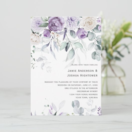 Lavender Blooms Wedding 招待状 (スタンド正面)