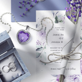 Lavender Blooms Wedding 招待状