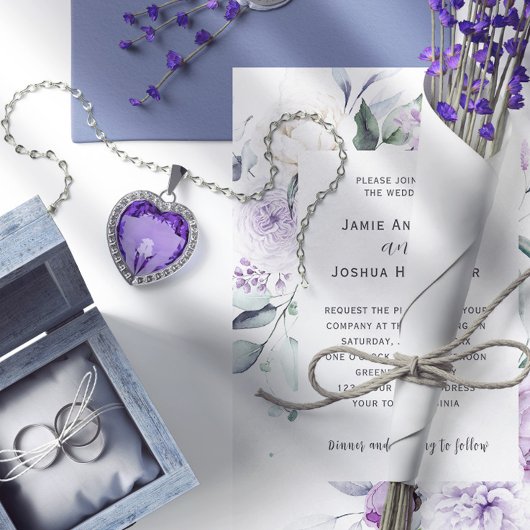 Lavender Blooms Wedding 招待状