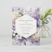 Lavender Blossom Floral Wedding 招待状 (スタンド正面)