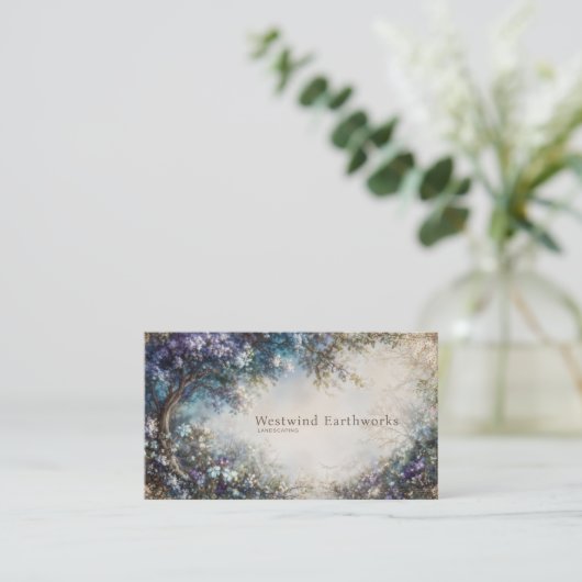 Lavender Blue Floral Grove Romantic Fantasy 名刺 (スタンド正面)