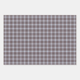 Lavender Blue Plaid Tartan Retro Color ラッピングペーパーシート