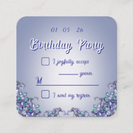 Lavender Blue Spring Florals Enclosure Card エンクロージャーカード
