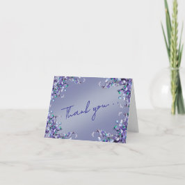 Lavender Blue Spring Lilac Florals Thank You Card サンキューカード