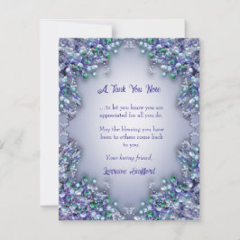 Lavender Blue Spring Lilac Florals Thank You Card サンキューカード
