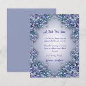 Lavender Blue Spring Lilac Florals Thank You Card サンキューカード (正面/裏面)