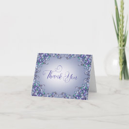 Lavender Blue Spring Lilac Florals Thank You Card サンキューカード