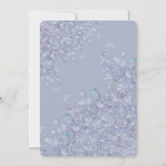 Lavender Blue Spring Lilac Invitation Card サンキューカード (裏面)