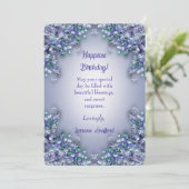 Lavender Blue Spring Lilacs Happiest Birthday Card サンキューカード (スタンド正面)