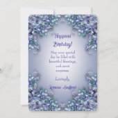 Lavender Blue Spring Lilacs Happiest Birthday Card サンキューカード (正面)