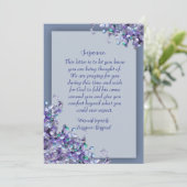 Lavender Blue Spring Lilacs Sympathy Card 招待状 (スタンド正面)