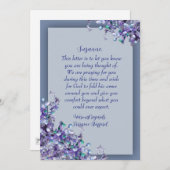 Lavender Blue Spring Lilacs Sympathy Card 招待状 (正面/裏面)