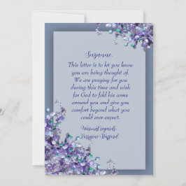 Lavender Blue Spring Lilacs Sympathy Card 招待状