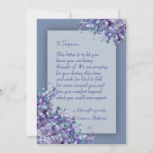 Lavender Blue Spring Lilacs Sympathy Card 招待状 (正面)