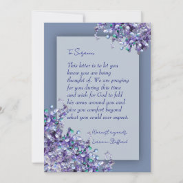Lavender Blue Spring Lilacs Sympathy Card 招待状