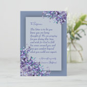 Lavender Blue Spring Lilacs Sympathy Card 招待状 (スタンド正面)