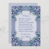 Lavender Blue Spring Lilacs Sympathy Card 招待状 (正面/裏面)