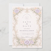 Lavender Blush Baroque Garden Wedding セーブザデート (正面)