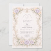 Lavender Blush Baroque Garden Wedding 招待状 (正面)