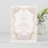 Lavender Blush Baroque Garden Wedding 招待状 (スタンド正面)