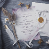 Lavender Blush Elegant Modern Chic QR Code Wedding 招待状
