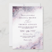Lavender Blush Elegant Modern Chic QR Code Wedding 招待状 (正面)