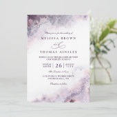 Lavender Blush Elegant Modern Chic QR Code Wedding 招待状 (スタンド正面)