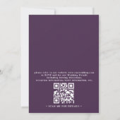 Lavender Blush Elegant Modern Chic QR Code Wedding 招待状 (裏面)