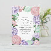 Lavender, Blush & Mint Floral Wedding 招待状 (スタンド正面)