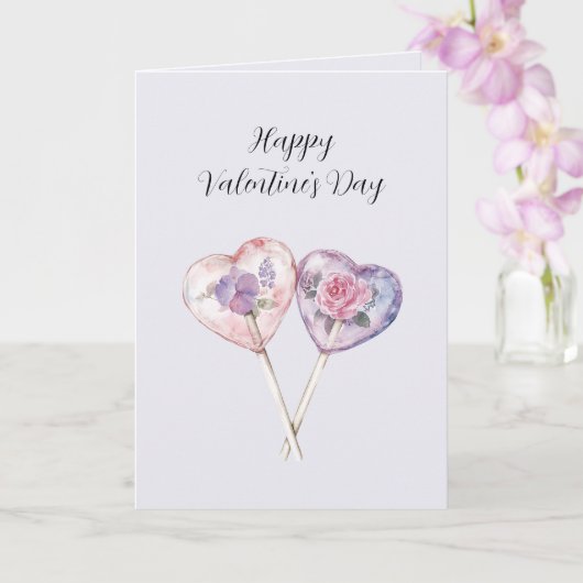 Lavender Blush Pink Floral Heart Valentine's Day カード (蘭)