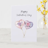 Lavender Blush Pink Floral Heart Valentine's Day カード (黄色い花)