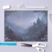 Lavender Border Moody Gothic Castle 薄葉紙 (クラフト)