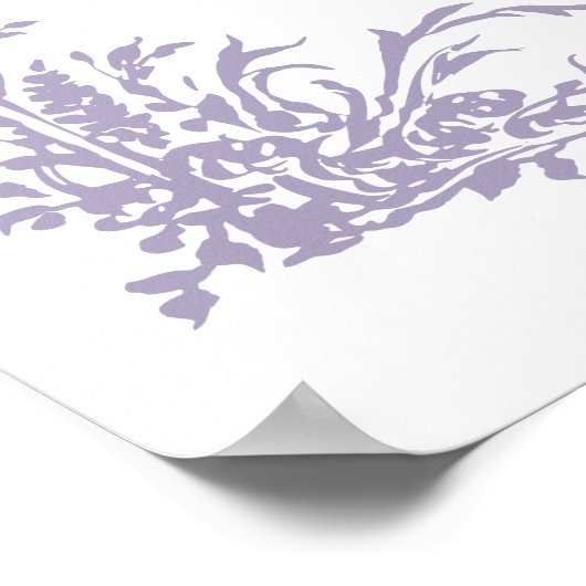 Lavender Botanical Arch Garden Wedding Welcome ポスター (角)