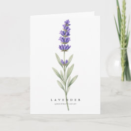 Lavender Botanical Art Symbol of Devotion and Calm カード