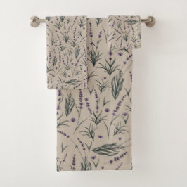 Lavender Botanical Bathroom Towel Set バスタオルセット