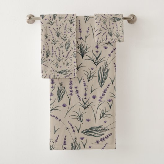 Lavender Botanical Bathroom Towel Set バスタオルセット (インサイチュ)