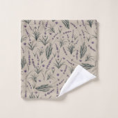 Lavender Botanical Bathroom Towel Set バスタオルセット (ウォッシュタオル)