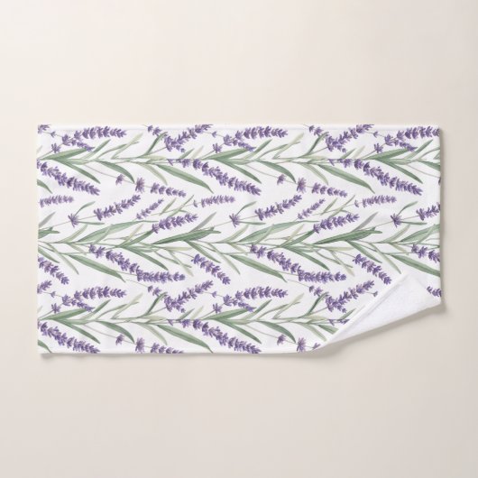 Lavender Botanical Pattern ハンドタオル (ハンドタオル)