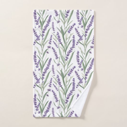Lavender Botanical Pattern ハンドタオル (ハンドタオル)