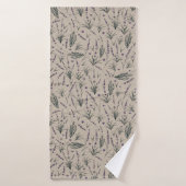 Lavender Botanical Pattern Bath Towel バスタオル (バスタオル)