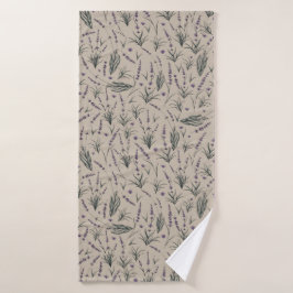 Lavender Botanical Pattern Bath Towel バスタオル
