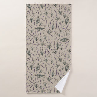 Lavender Botanical Pattern Bath Towel バスタオル