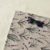 Lavender Botanical Pattern Beach Towel ビーチタオル (インサイチュ)