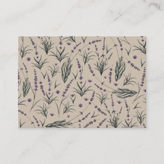 Lavender Botanical Pattern Business Card 名刺 (正面)