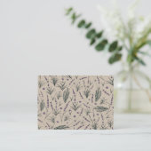 Lavender Botanical Pattern Business Card 名刺 (スタンド正面)